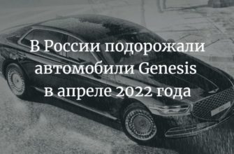 в России подорожали автомобили Genesis в апреле 2022 года
